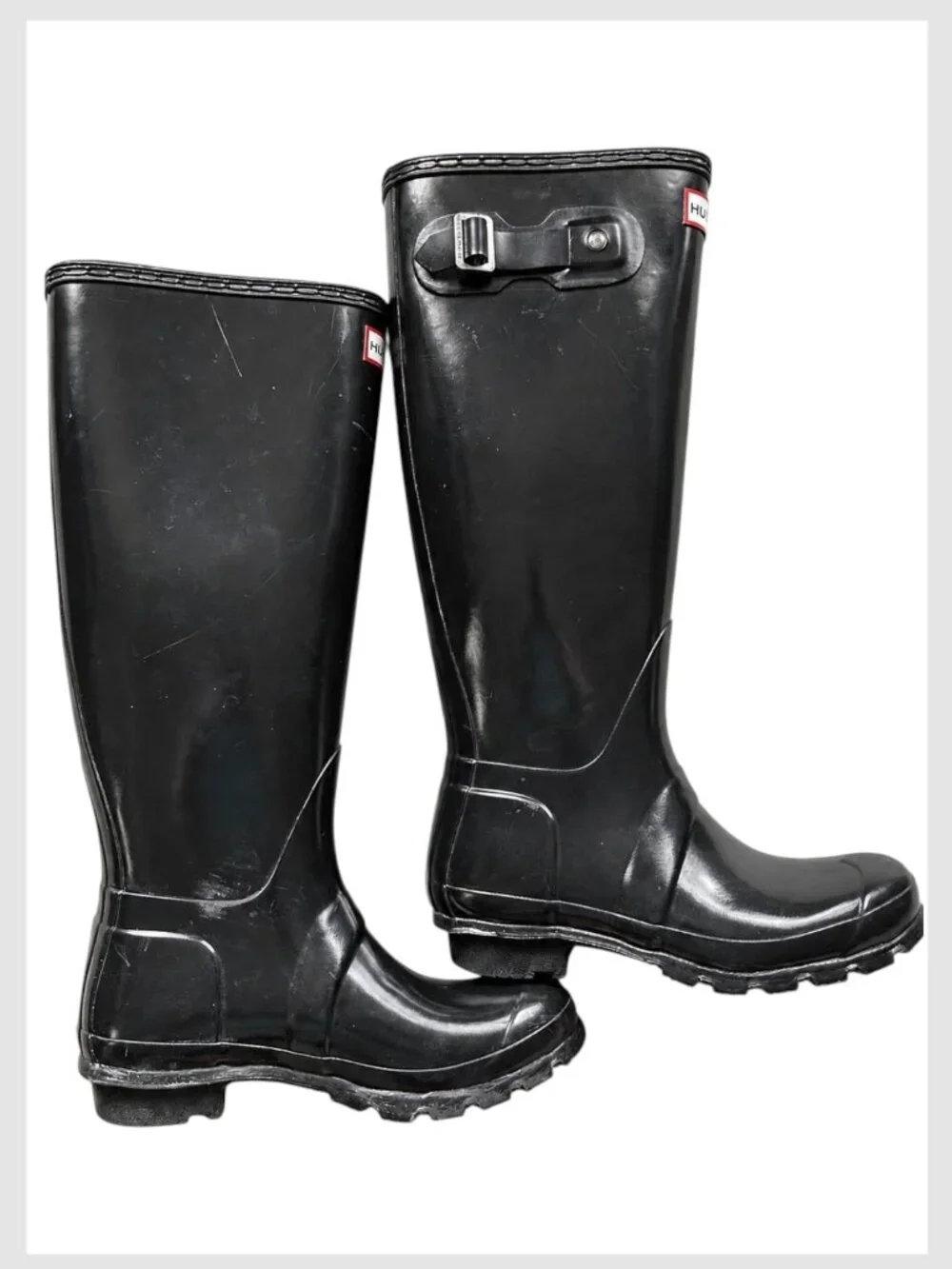 Hunter Rain Boots Black Original Tall Gloss US 6